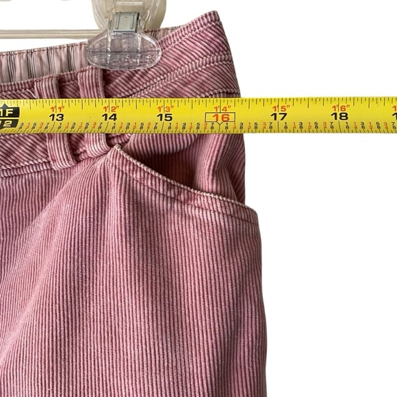 Garnet Hill Dusty Rose Pink High Waist Ribbed Cotton Corduroy Cuffed Pants SZ 8 - Picture 3 of 13